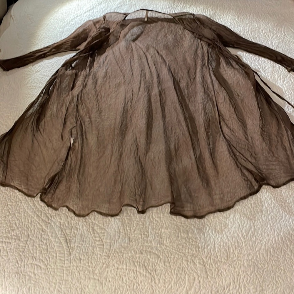 COPY - Brown silk duster, transparent , medium, hand made by designer “Homefroc… - Picture 8 of 8
